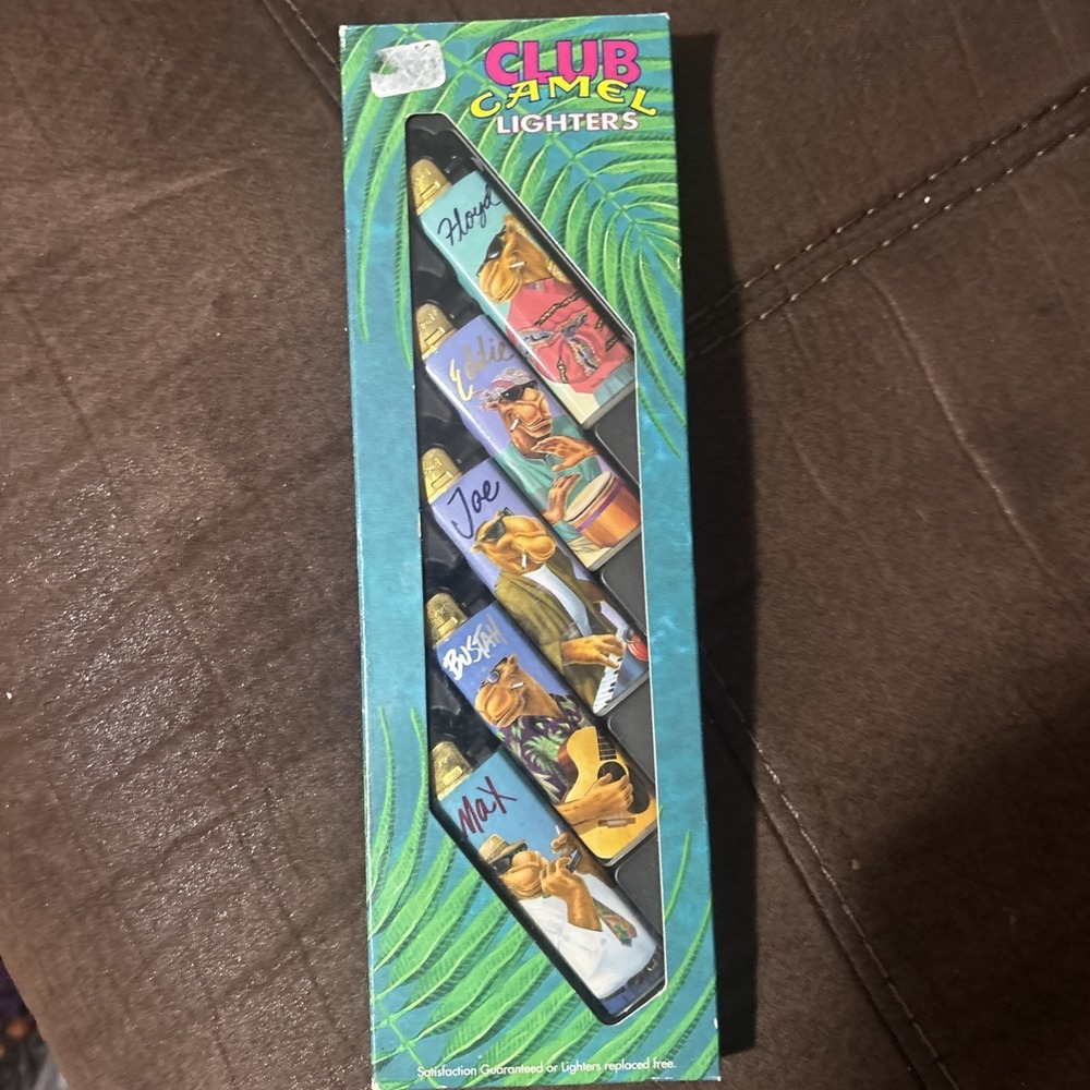 Camel Club Lighters 5 Pc Set 1992 RJR Floyd Eddie Joe Bustah & Max